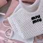 MIU MIU IVY cotton mesh tote bag