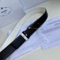 Prada Reversible Saffiano leather belt strap