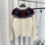 Celine embroidered crew neck sweater in fair isle wool