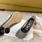 LOEWE Toy pump in suede and allover rhinestones