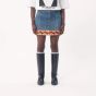 Valentino DENIM SKIRT WITH JACQUARD TRIMS