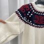 Celine embroidered crew neck sweater in fair isle wool
