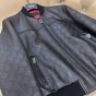 Gucci GG embossed leather bomber jacket