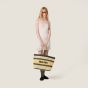 MIU MIU Raffia-effect woven tote bag