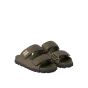MIU MIU Raffia-effect woven fabric slides