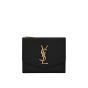 YSL UPTOWN Compact wallet in grain de poudre leather