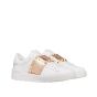 Valentino ROCKSTUD UNTITLED SNEAKER IN CALFSKIN LEATHER WITH METALLIC STRIPE
