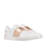 Valentino ROCKSTUD UNTITLED SNEAKER IN CALFSKIN LEATHER WITH METALLIC STRIPE