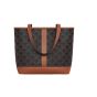 Celine SMALL CABAS IN TRIOMPHE CANVAS AND CALFSKIN