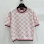 Gucci Cotton crewneck top with GG intarsia