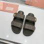 MIU MIU Raffia-effect woven fabric slides