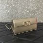 Valentino VLOGO SIGNATURE METALLIC GRAINY CALFSKIN WALLET WITH CHAIN