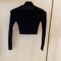 Prada Cropped silk sweater with logo