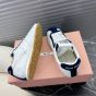 MIU MIU Plume nappa leather and suede sneakers