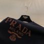 Prada Cropped silk sweater with logo