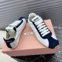 MIU MIU Plume nappa leather and suede sneakers