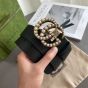 Gucci GG Marmont wide belt with pearls