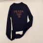 Prada Cropped silk sweater with logo