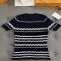 LV Scallop Stripe Knit Top