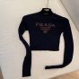 Prada Cropped silk sweater with logo