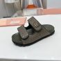 MIU MIU Raffia-effect woven fabric slides