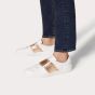 Valentino ROCKSTUD UNTITLED SNEAKER IN CALFSKIN LEATHER WITH METALLIC STRIPE