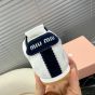 MIU MIU Plume nappa leather and suede sneakers