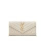 YSL CASSANDRE MATELASSÉ LARGE FLAP WALLET IN GRAIN DE POUDRE LEATHER