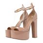 VALENTINO GARAVANI TAN-GO PATENT LEATHER PLATFORM SANDAL