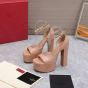 VALENTINO GARAVANI TAN-GO PATENT LEATHER PLATFORM SANDAL