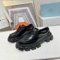 Prada Monolith brushed leather lace-up shoes