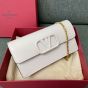 Valentino VLOGO SIGNATURE GRAINY CALFSKIN WALLET WITH CHAIN