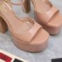 VALENTINO GARAVANI TAN-GO PATENT LEATHER PLATFORM SANDAL