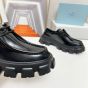 Prada Monolith brushed leather lace-up shoes