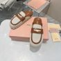MIU MIU Canvas and leather mules