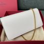 Valentino VLOGO SIGNATURE GRAINY CALFSKIN WALLET WITH CHAIN