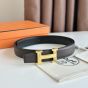 Hermès H belt buckle & Reversible leather strap 32 mm