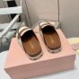 MIU MIU Canvas and leather mules