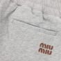 MIU MIU Cotton fleece pants with leather trim