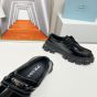 Prada Monolith brushed leather lace-up shoes