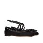 Valentino ROCKSTUD SATIN BALLERINA WITH TONE-ON-TONE STUDS