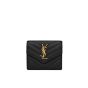 YSL CASSANDRE MATELASSÉ compact tri fold wallet in LAMBSKIN