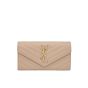 YSL CASSANDRE MATELASSÉ LARGE FLAP WALLET IN GRAIN DE POUDRE LEATHER