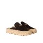 MIU MIU Suede and raffia flatform mules