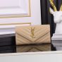 YSL CASSANDRE MATELASSÉ LARGE FLAP WALLET IN GRAIN DE POUDRE LEATHER