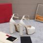 VALENTINO GARAVANI TAN-GO PATENT LEATHER PLATFORM SANDAL 