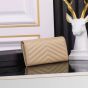 YSL CASSANDRE MATELASSÉ LARGE FLAP WALLET IN GRAIN DE POUDRE LEATHER