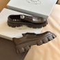 Prada Monolith brushed leather lace-up shoes