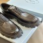 Prada Monolith brushed leather lace-up shoes