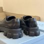 Prada Monolith brushed leather lace-up shoes